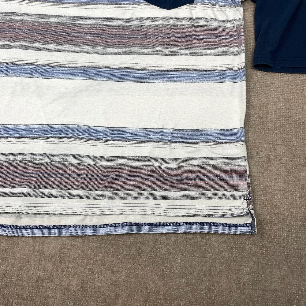 Levis T Shirt Mens XL Multicolor Striped Cotton Raglan Sleeve Crew Neck Logo